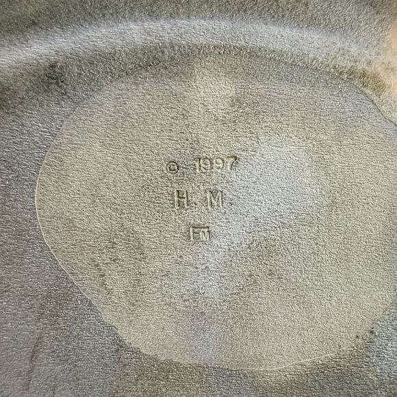 Vintage Heritage Metalworks Fine Pewter Moose & Glass Oval Paperweight 1997 - Picture 7 of 10